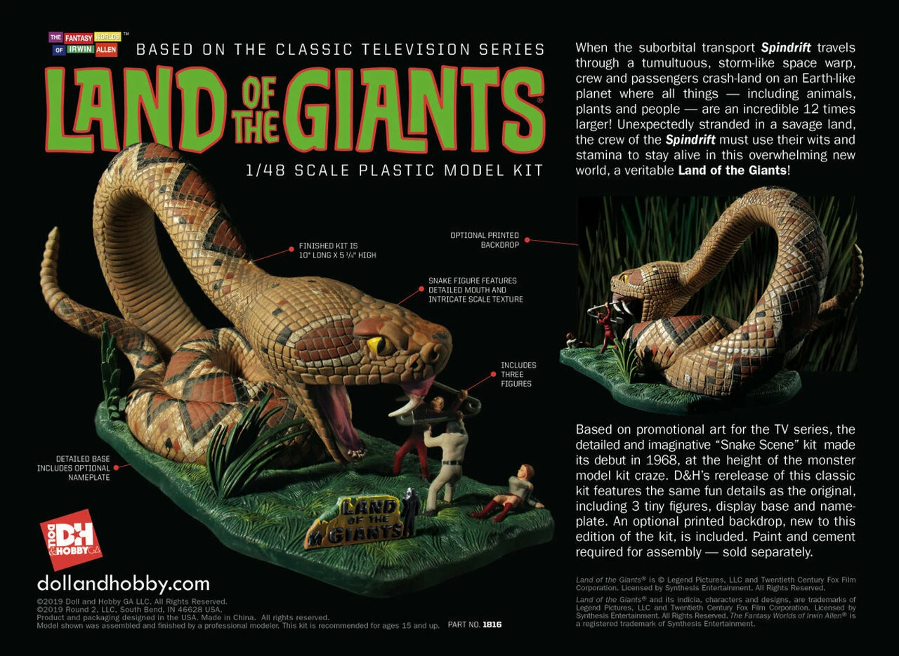D&H Georgia DHG1816 - 1/48 Land Of The Giants Snake Diorama Model Kit 5 D&H Georgia DHG1816 - 1/48 Land Of The Giants Snake Diorama Model Kit - Image 5