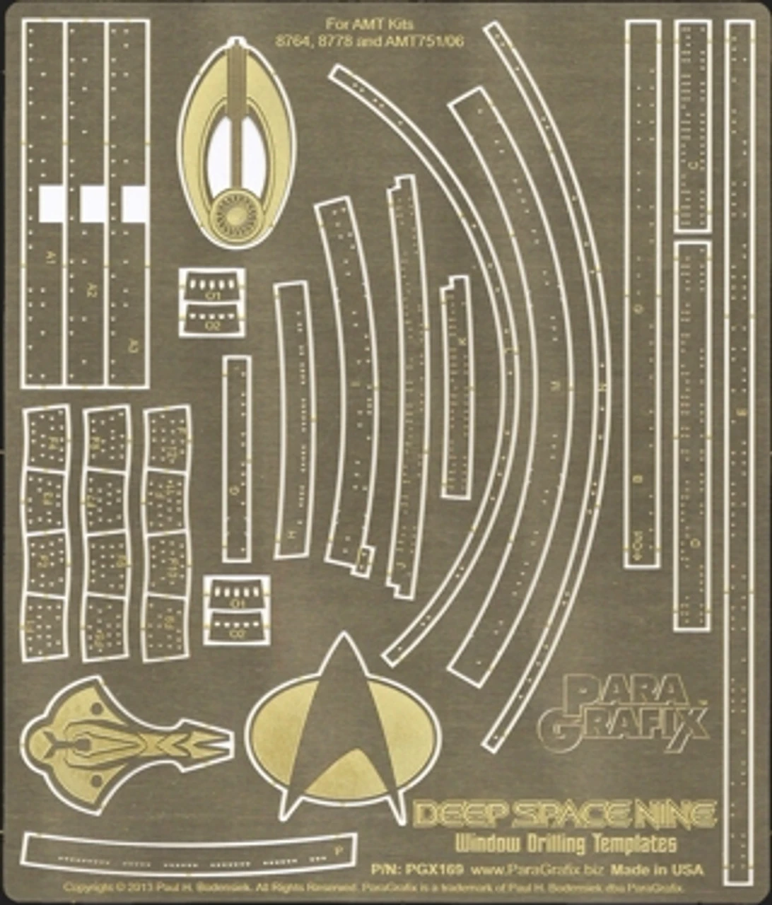 Paragrafix PGX169 - 1/3200 Deep Space Nine Window Drilling Templates 1 Paragrafix PGX169 - 1/3200 Deep Space Nine Window Drilling Templates