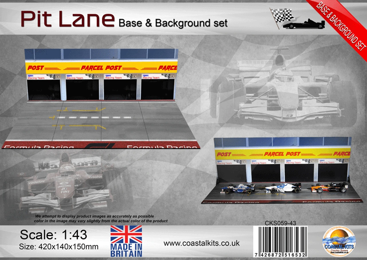 Coastal Kits CKS059-43-1 - 1:43 Scale Pit Lane Base & Background Set 1 Coastal Kits CKS059-43-1 - 1:43 Scale Pit Lane Base & Background Set