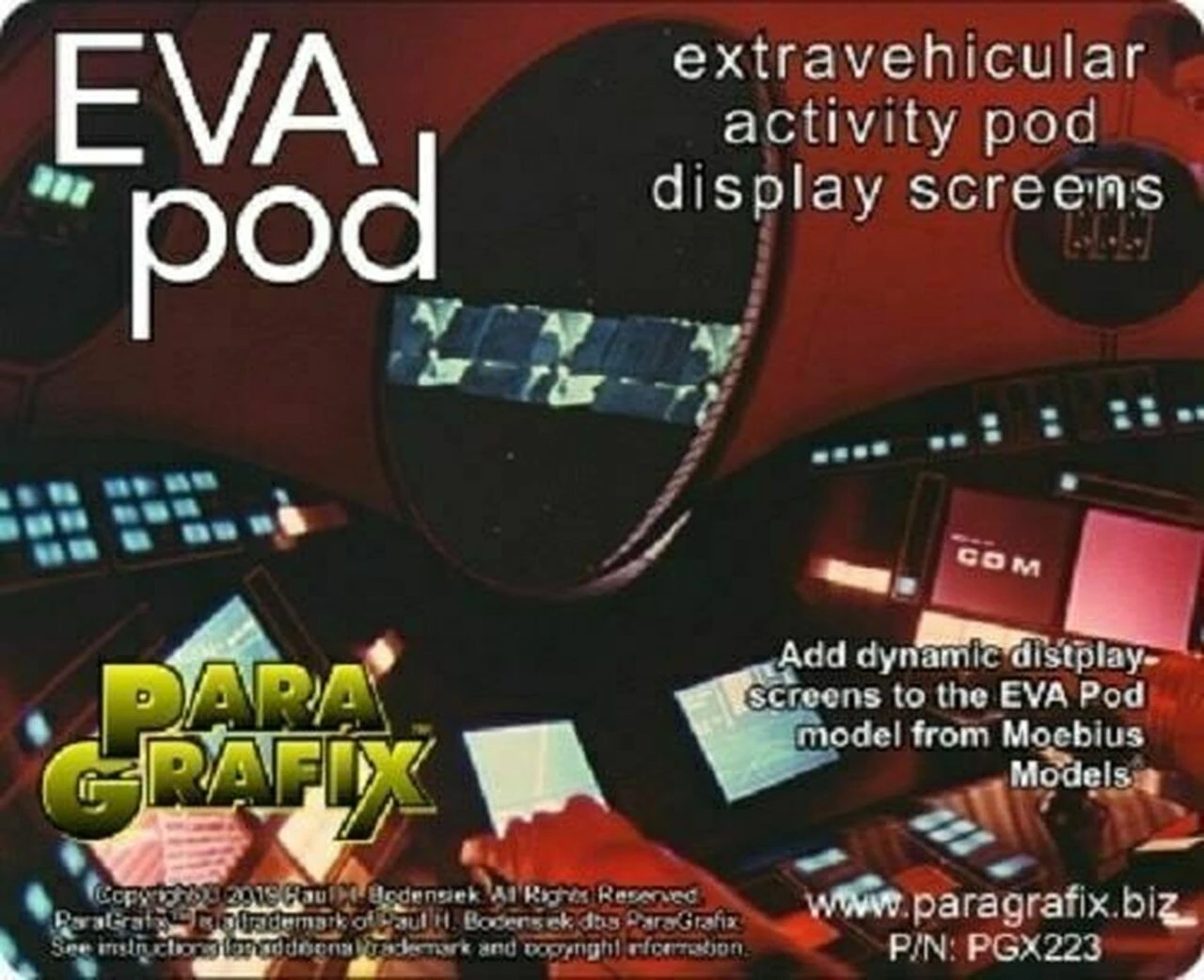 Paragrafix PGX223 - 1/8 EVA Pod Display Screens For Moebius 2001-4 1 Paragrafix PGX223 - 1/8 EVA Pod Display Screens For Moebius 2001-4