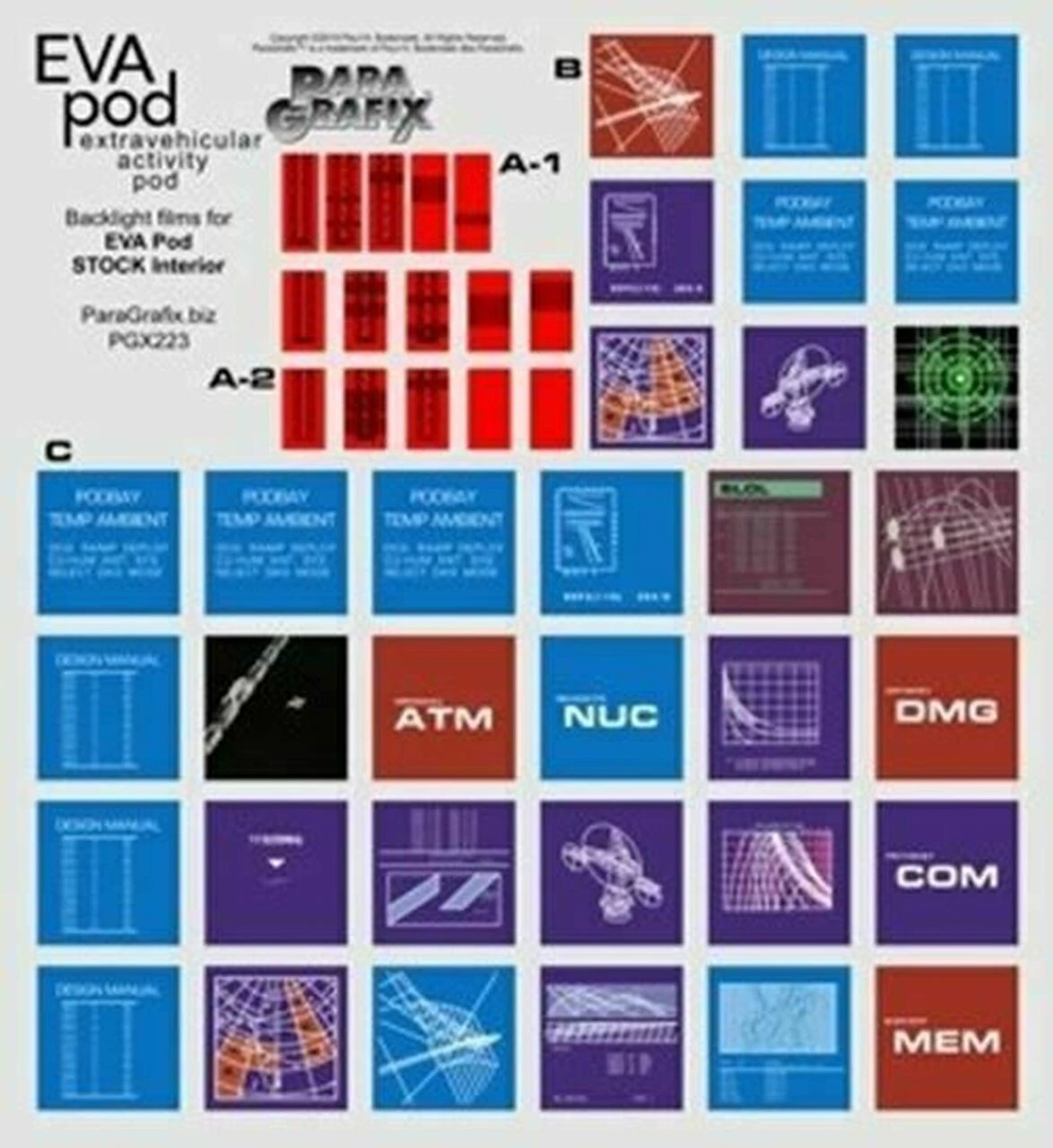 Paragrafix PGX223 - 1/8 EVA Pod Display Screens For Moebius 2001-4 2 Paragrafix PGX223 - 1/8 EVA Pod Display Screens For Moebius 2001-4 - Image 2