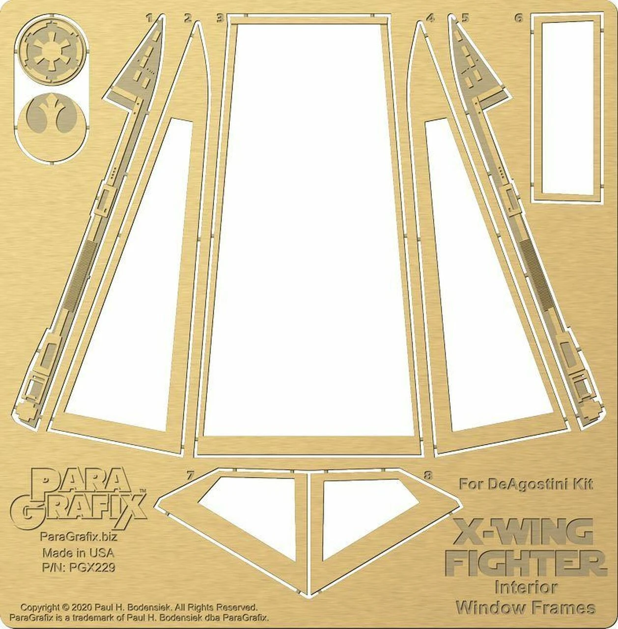 Paragrafix PGX229 - 1/18 X-Wing Canopy Frames For DeAgostini Kit 4 Paragrafix PGX229 - 1/18 X-Wing Canopy Frames For DeAgostini Kit - Image 4