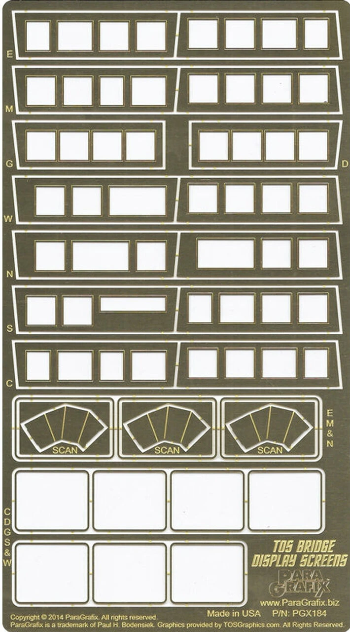Paragrafix PGX184 - 1/32 TOS Bridge Display Screens Photoetch Set 2 Paragrafix PGX184 - 1/32 TOS Bridge Display Screens Photoetch Set - Image 2
