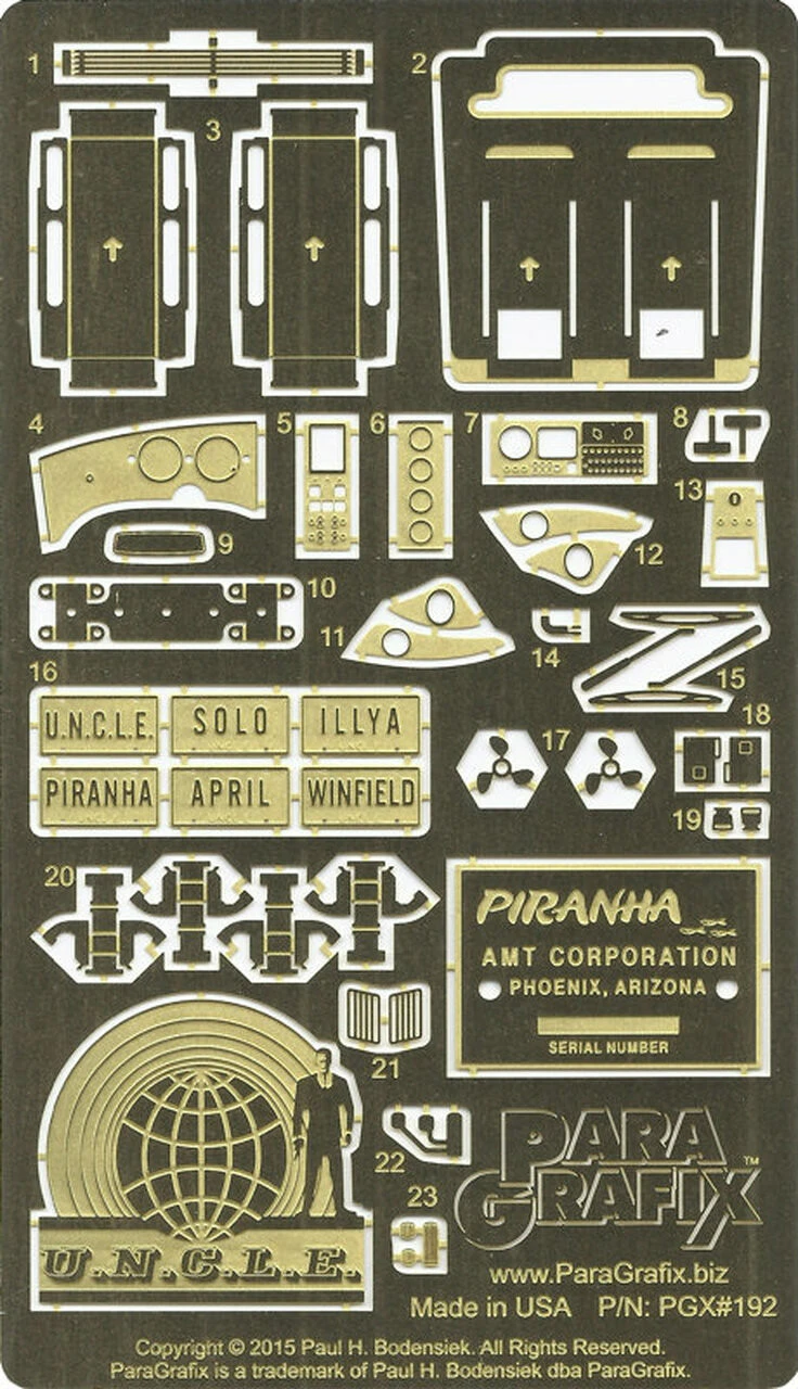 Paragrafix PGX192 - 1/25 Piranha Super Spy Car Photoetch And Decal Set For AMT916 2 Paragrafix PGX192 - 1/25 Piranha Super Spy Car Photoetch And Decal Set For AMT916 - Image 2