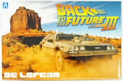 Aoshima 1/24 Back To The Future Part 3 Delorean With Railroad Track Plastic Model Kit