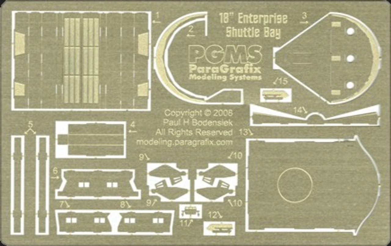 Paragrafix PGX108 - 1:650 Shuttlecraft Hangar Photoetch Set (FOR KIT: AMT610 & Classic (S951 And 6676) + AMT695 (Reliant)) 4 Paragrafix PGX108 - 1:650 Shuttlecraft Hangar Photoetch Set (FOR KIT: AMT610 & Classic (S951 And 6676) + AMT695 (Reliant)) - Image 4