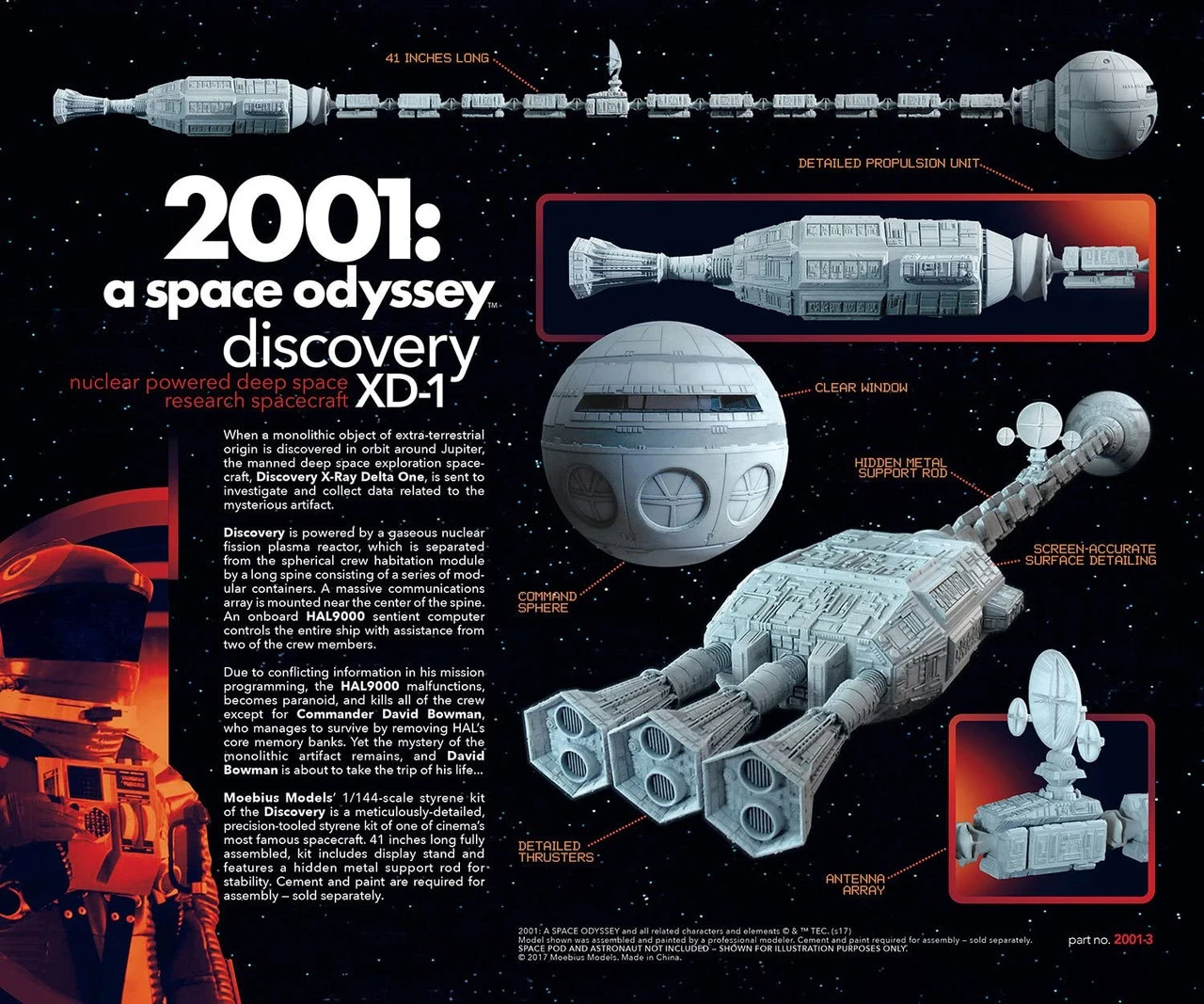 Moebius Models 2001-3 - 1:144 2001 A Space Odyssey Discovery Spacecraft Model Kit 2 Moebius Models 2001-3 - 1:144 2001 A Space Odyssey Discovery Spacecraft Model Kit - Image 2