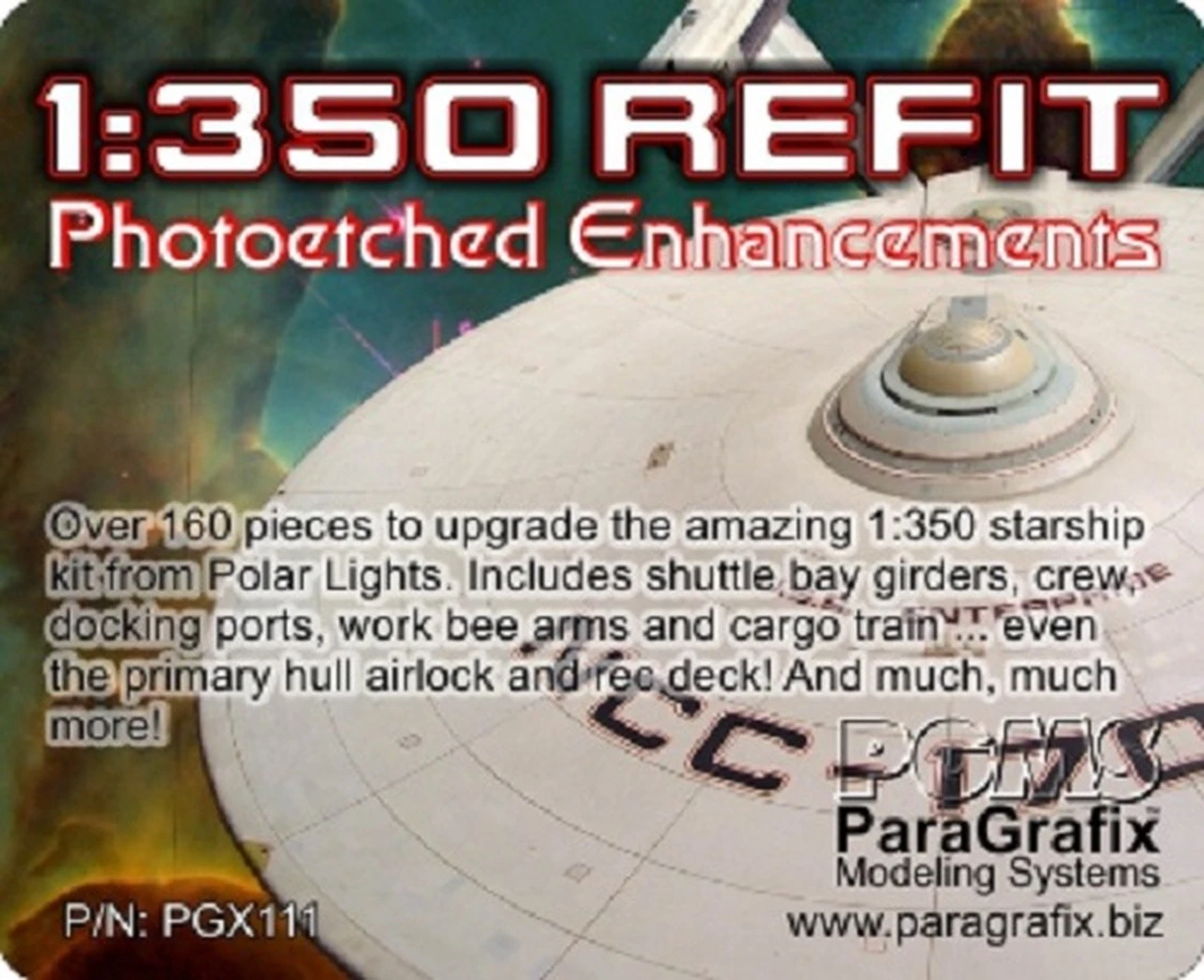 Paragrafix PGX111 Photoetch Enhancements For Polar Lights 1/350 USS Enterprise Refit Kit 1 Paragrafix PGX111 Photoetch Enhancements For Polar Lights 1/350 USS Enterprise Refit Kit