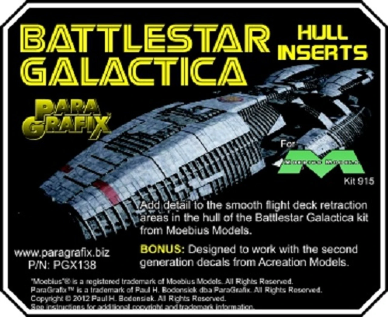 Paragrafix PGX138 - 1/4105 Battlestar Galactica (2003) Hull Inserts 1 Paragrafix PGX138 - 1/4105 Battlestar Galactica (2003) Hull Inserts