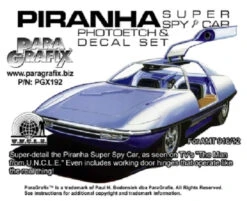 Paragrafix PGX192 - 1/25 Piranha Super Spy Car Photoetch And Decal Set For AMT916