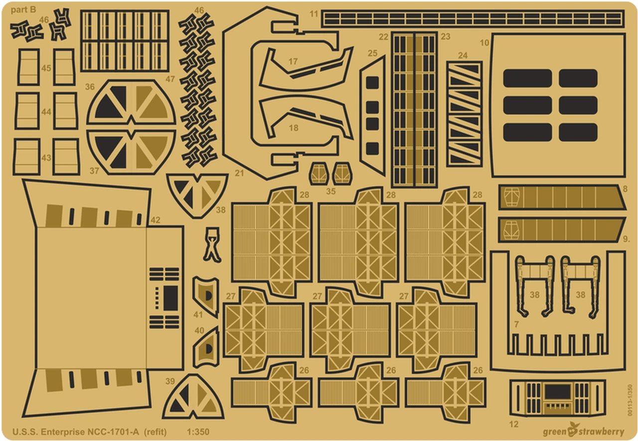 Green Strawberry 00113-1/350 U.S.S. Enterprise NCC-1701-A (refit) Photoetch Set 1 Green Strawberry 00113-1/350 U.S.S. Enterprise NCC-1701-A (refit) Photoetch Set