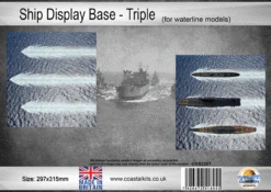 Coastal Kits CKS220T - Ship Display Base - Triple For Waterline Models