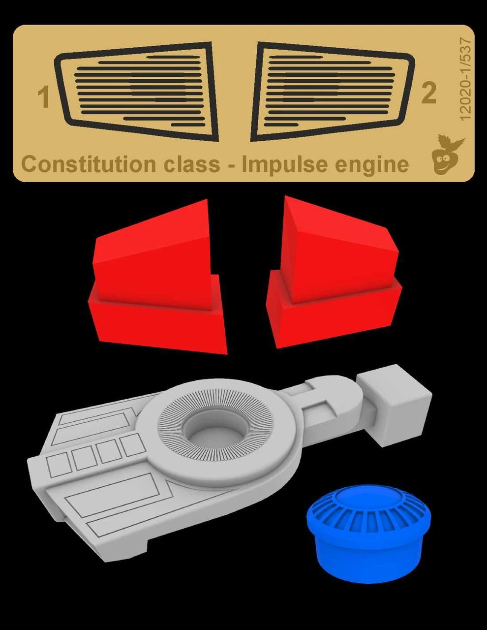Green Strawberry 12021-1/537 - Constitution Class (refit) - Impulse Engine Resin & Photoetch Set 1 Green Strawberry 12021-1/537 - Constitution Class (refit) - Impulse Engine Resin & Photoetch Set