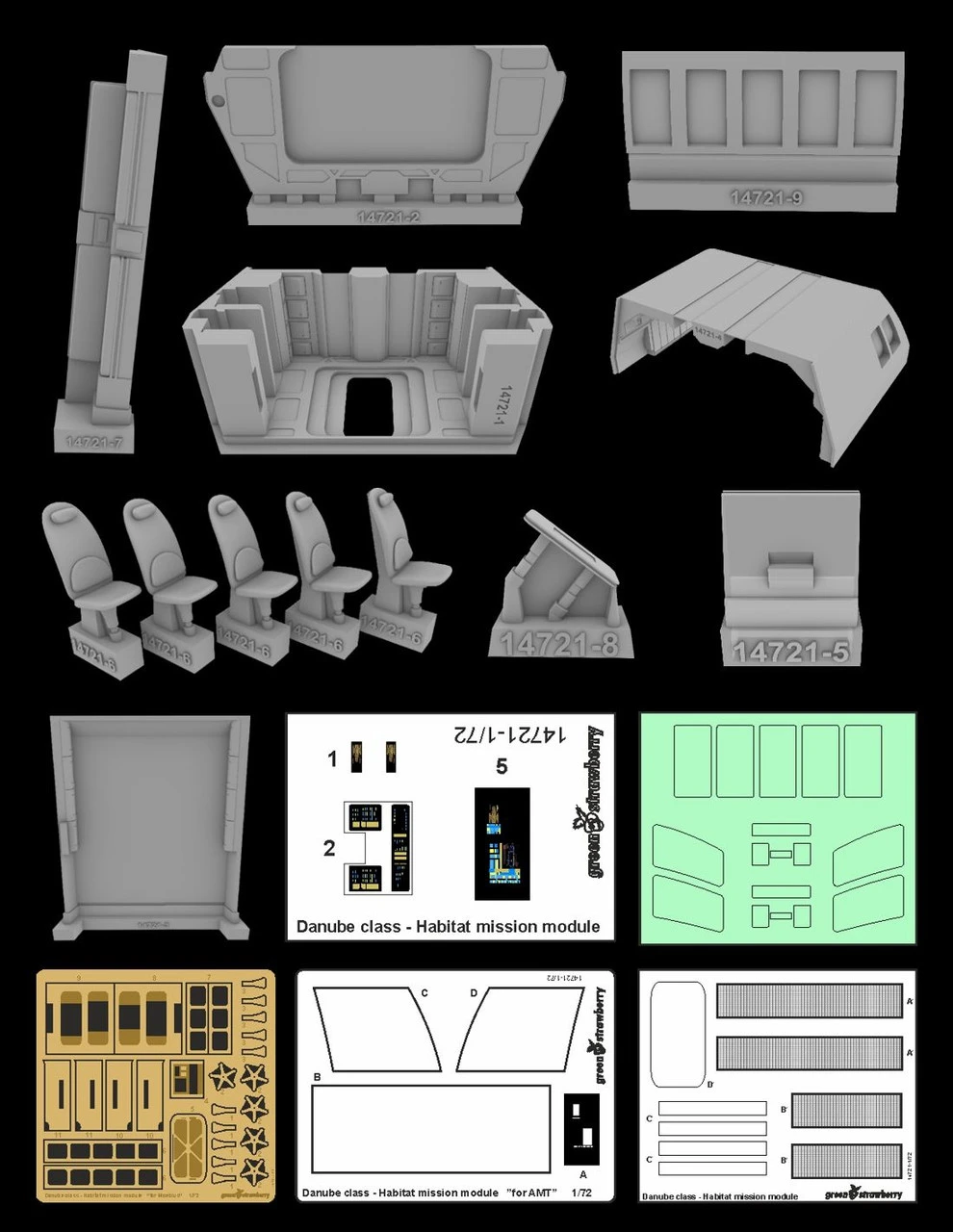 Green Strawberry 14721-1/72 - Danube Class - Habitat Mission Module Resin & Photoetch Set 1 Green Strawberry 14721-1/72 - Danube Class - Habitat Mission Module Resin & Photoetch Set