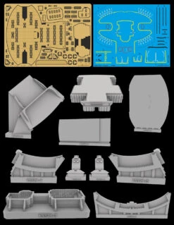 Green Strawberry 13321-1/1400 - Galaxy Class - Hangars Photoetch And Resin Detail Set