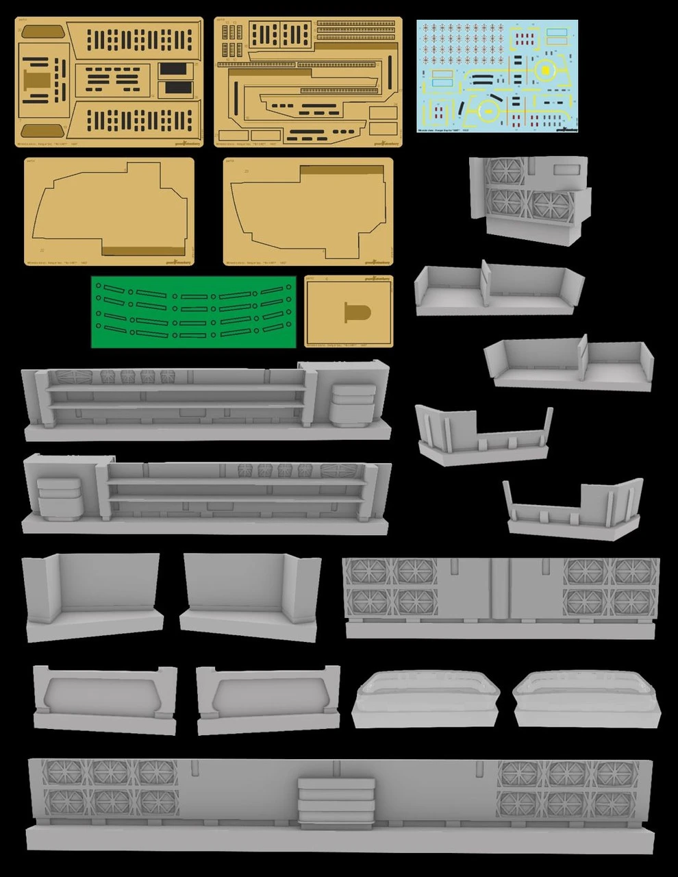 Green Strawberry 12821-1/537 - U.S.S Reliant / Miranda Class - Hangar Bay Resin & Photoetch Set 1 Green Strawberry 12821-1/537 - U.S.S Reliant / Miranda Class - Hangar Bay Resin & Photoetch Set
