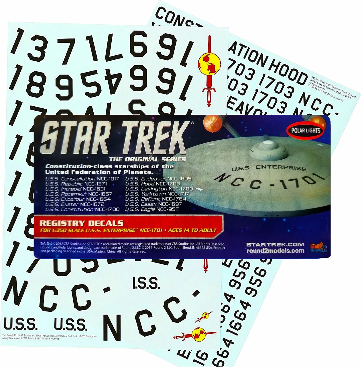 Polar Lights MKA010 - 1/350 Star Trek USS Enterprise Registry Decals 1 Polar Lights MKA010 - 1/350 Star Trek USS Enterprise Registry Decals