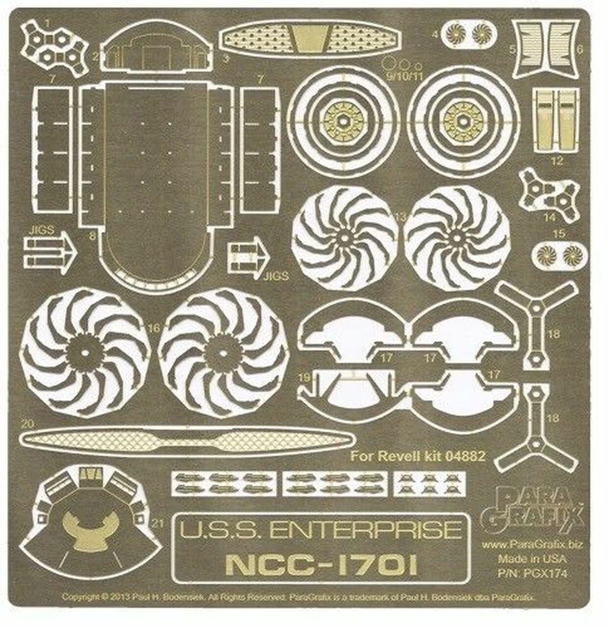 Paragrafix PGX174 - 1/500 Star Trek 2009 USS Enterprise Photoetch Set FOR KIT: Revell GMBH 08442 6 Paragrafix PGX174 - 1/500 Star Trek 2009 USS Enterprise Photoetch Set FOR KIT: Revell GMBH 08442 - Image 6