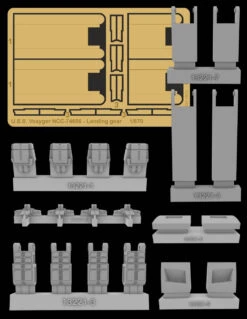 Green Strawberry 13221-1/670 - U.S.S. Voyager NCC-74656 – Landing Gear Resin & Photoetch Set